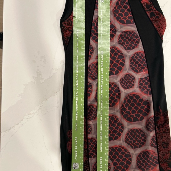 Vintage Red and Black Hexagonal Patterned Dress NWT XL - Picture 10 of 16